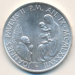 Ватикан 1000 лир 1987 год