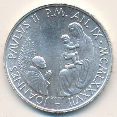 Ватикан 1000 лир 1987 год
