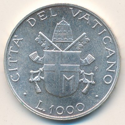 Ватикан 1000 лир 1987 год