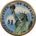 США 1 доллар 2009 год (P) - 11-ый Президент США - Джеймс Нокс Полк (цветная эмаль)