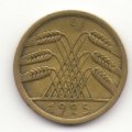 Веймарская республика 5 рейхспфеннигов 1925 год (E)