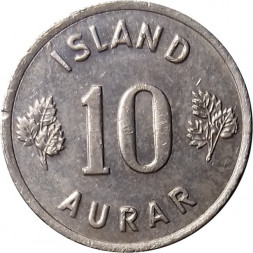 Исландия 10 эйре 1969 год (крупный гурт)