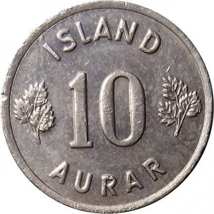 Исландия 10 эйре 1969 год (крупный гурт)