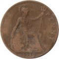 Великобритания 1 пенни 1919 год - Король Георг V (без отметки МД)