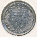 Великобритания 3 пенса 1887 год