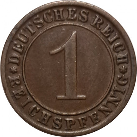 Веймарская республика 1 рейхспфенниг 1925 год (E)