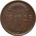 Веймарская республика 1 рейхспфенниг 1925 год (E)