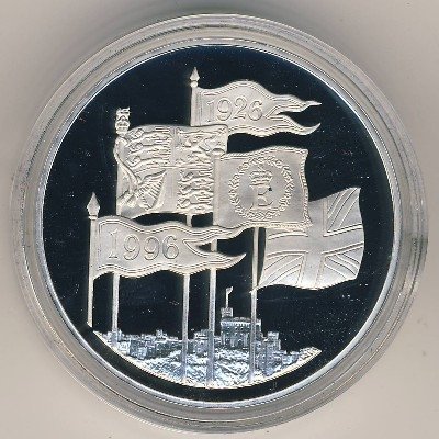 Великобритания 5 фунтов 1996 год - 70 лет со дня рождения Королевы Елизаветы II (серебро)