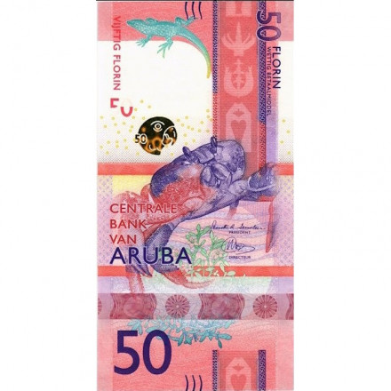 Аруба 50 флоринов 2019 год - Краб UNC