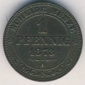 Саксония 1 пфенниг 1873 год
