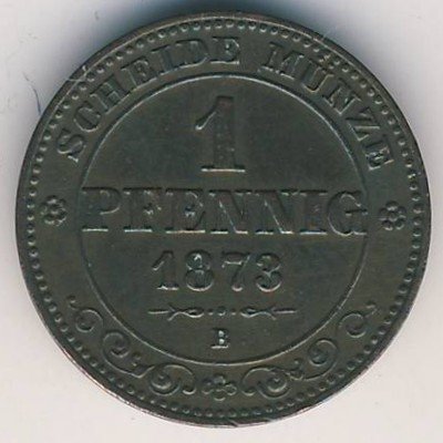 Саксония 1 пфенниг 1873 год