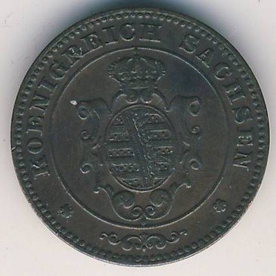 Саксония 1 пфенниг 1873 год