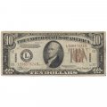 США 10 долларов 1934 год - с надпечаткой HAWAII (Гавайи) - L блок - F