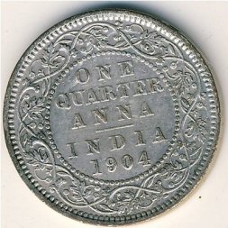 Британская Индия 1/4 анны 1904 год