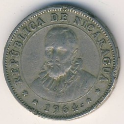 Монета Никарагуа 10 сентаво 1964 год