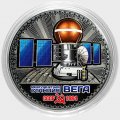 Межпланетная станция «Вега» - Гравированная цветная монета 25 рублей