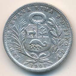 Перу 1/5 соля 1901 год