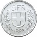 Швейцария 5 франков 1967 год