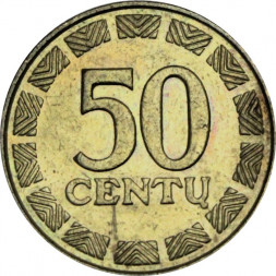 Литва 50 центов 2000 год
