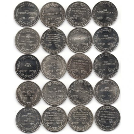Набор из 20 жетонов F.A. Cup Centenary 1872-1972