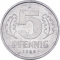 ГДР 5 пфеннигов 1989 год