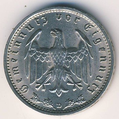 Третий Рейх 1 рейхсмарка 1933 год (D)