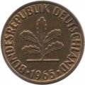 ФРГ 2 пфеннига 1965 год - F