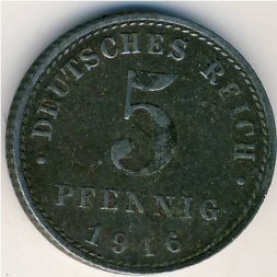 Германия 5 пфеннигов 1916 год