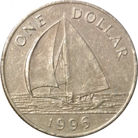 Бермудские острова 1 доллар 1996 год - Парусник