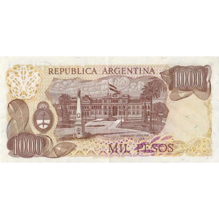 Аргентина 1000 песо 1982 год - Хосе де Сан-Мартин. Площадь Мая - XF+