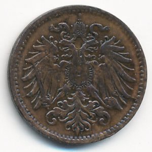 Австрия 1 геллер 1893 год