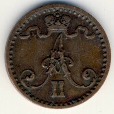 Финляндия 1 пенни 1871 год