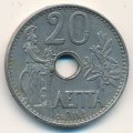 Греция 20 лепт 1912 год - Богиня Афина. Оливковая ветвь