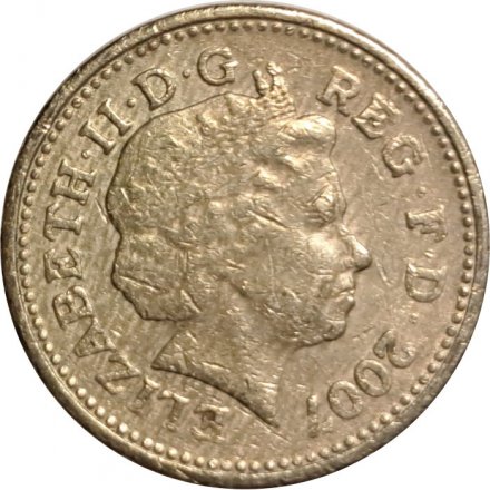 Великобритания 1 фунт 2007 год - Мост Миллениум (Мост Тысячелетия) (никель-латунь)