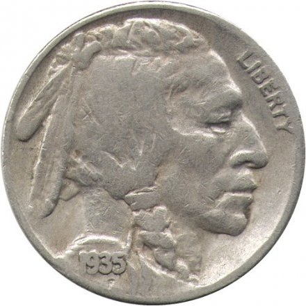 США 5 центов 1935 год - Buffalo Nickel (D)