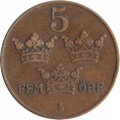 Швеция 5 эре 1922 год - Король Густав V