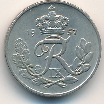 Дания 10 эре 1957 год