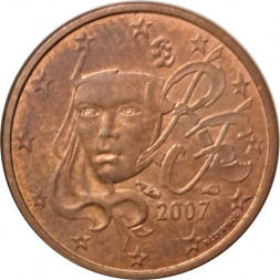 Франция 1 евроцент 2007 год - Марианна