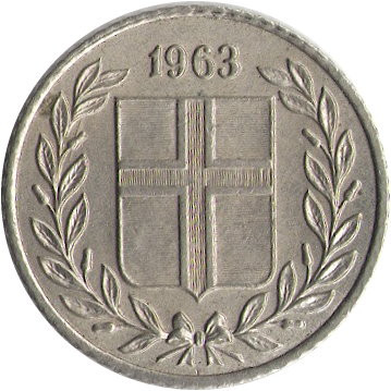 Исландия 10 эйре 1963 год