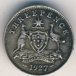 Австралия 3 пенса 1927 год