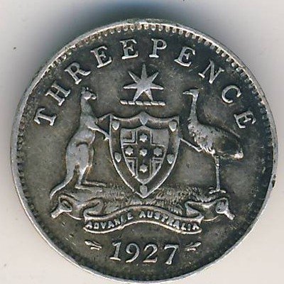 Австралия 3 пенса 1927 год