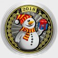 Снеговик - Цветная гравированная монета 10 рублей