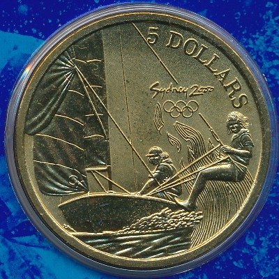 Австралия 5 долларов 2000 год - Олимпийские игры в Сиднее. Парусный спорт