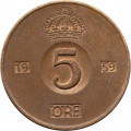 Швеция 5 эре 1959 год - Король Густав VI Адольф