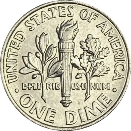 США 1 дайм (10 центов) 2015 год - Франклин Рузвельт (D)