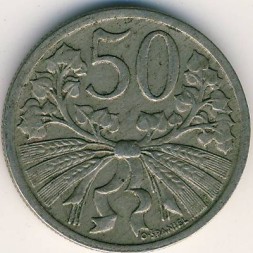 Чехословакия 50 геллеров 1921 год