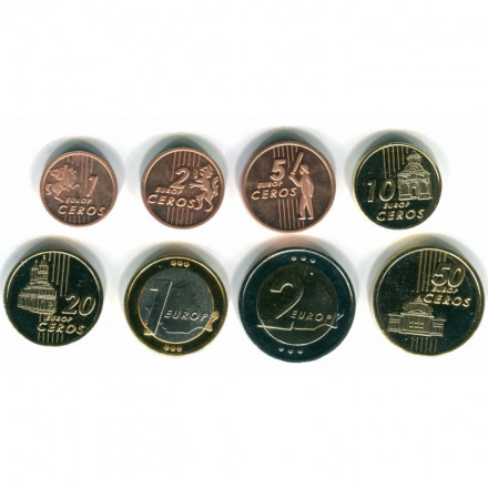 Набор из 8 пробных евромонет Румыния 2004 год
