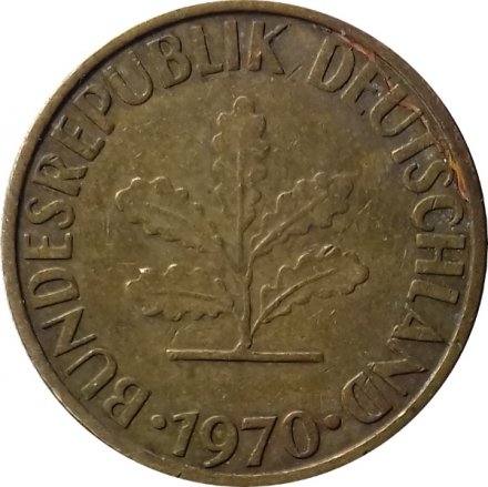 ФРГ 10 пфеннигов 1970 год (G)