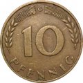 ФРГ 10 пфеннигов 1970 год (G)