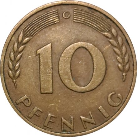ФРГ 10 пфеннигов 1970 год (G)